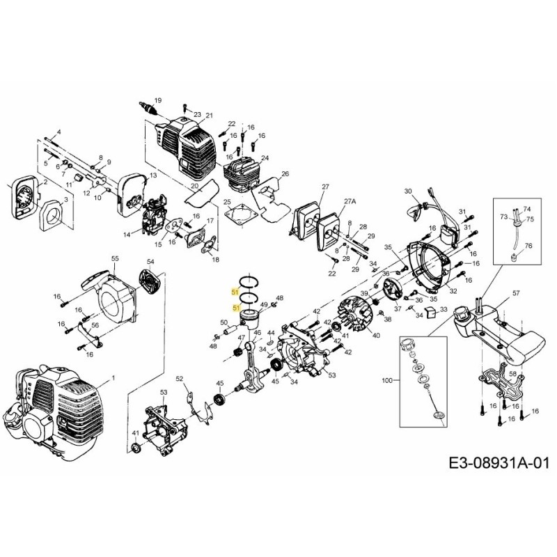 Jeu de segments de piston 092.63.576 ORIGINAL MTD Jeu de segments de piston 092.63.576 ORIGINAL MTD