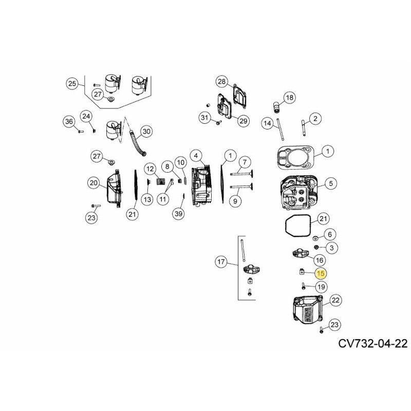 PIVOT, BRAS DE CULBUTEUR KH-009445 ORIGINAL MTD