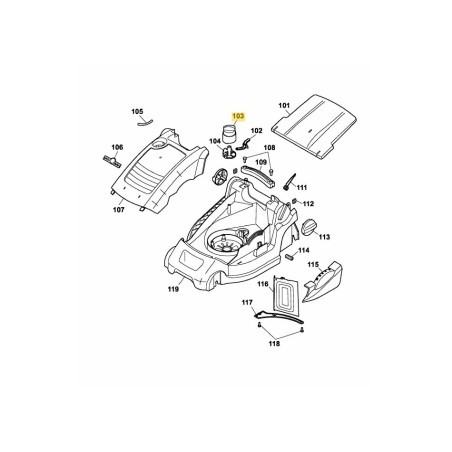 Upper mulch button 4907330 ORIGINAL MTD | Newgardenstore.eu