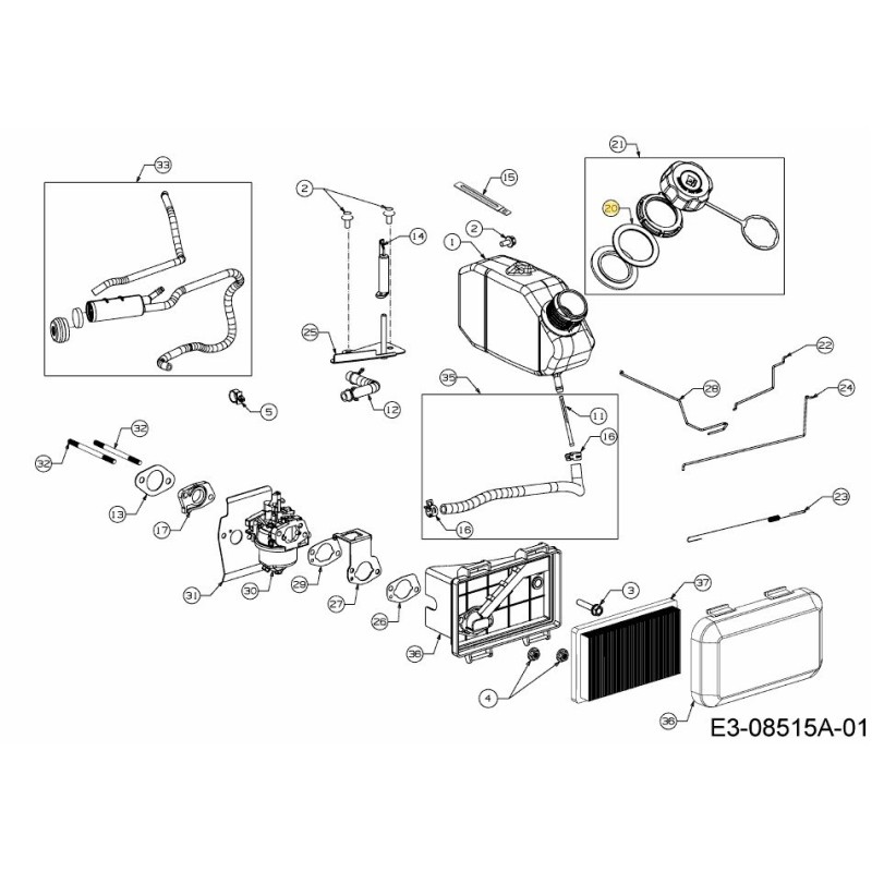OJAL SUPERIOR DEL TANQUE DE COMBUSTIBLE 751-14406 ORIGINAL MTD OJAL SUPERIOR DEL TANQUE DE COMBUSTIBLE 751-14406 ORIGINAL MTD