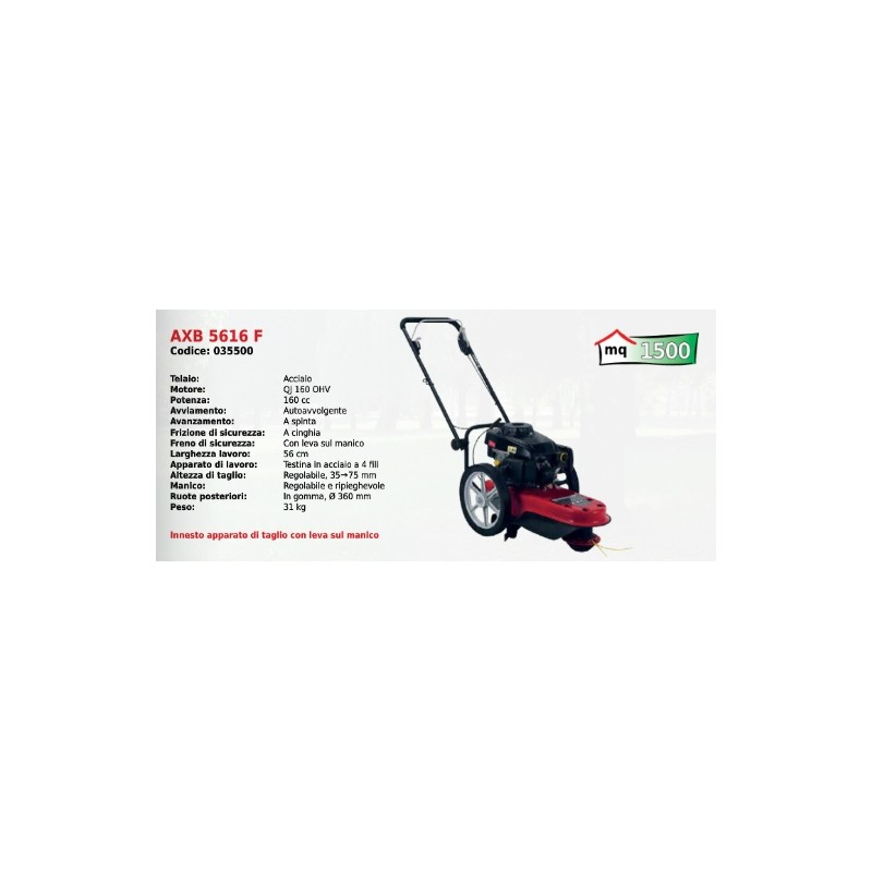 ATTILA AXB5616F wheeled brushcutter with 4-wire brush head 160 cc