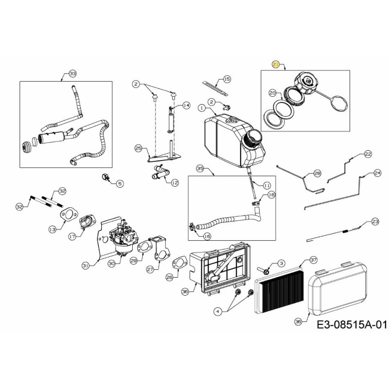 RÉSERVOIR DE CARBURANT ENSEMBLE 751-14407 ORIGINAL MTD