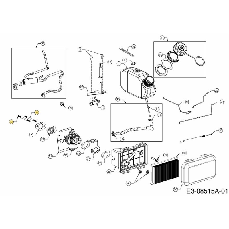 Stehbolzen M6x87 751-14425 Original MTD