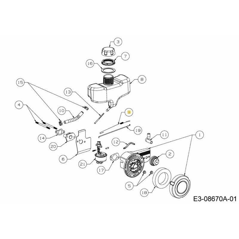 RESORTE DE RETORNO DEL ACELERADOR 732-05188 ORIGINAL MTD