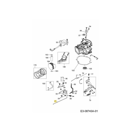 TRINGLERIE D'ACCÉLÉRATEUR 751-14721 ORIGINALE MTD | Newgardenstore.eu