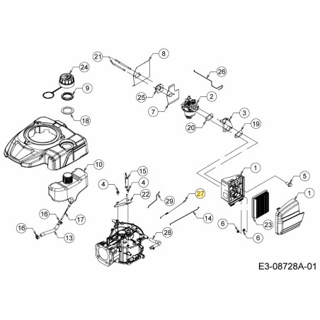 TRINGLERIE D'ACCÉLÉRATEUR 751-15677 ORIGINALE MTD | Newgardenstore.eu