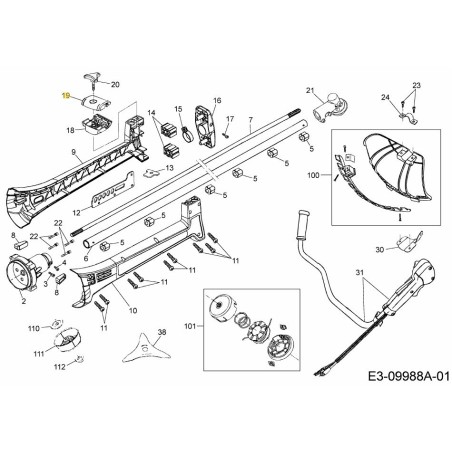 UPPER CLAMP 092.63.900 ORIGINAL MTD | Newgardenstore.eu