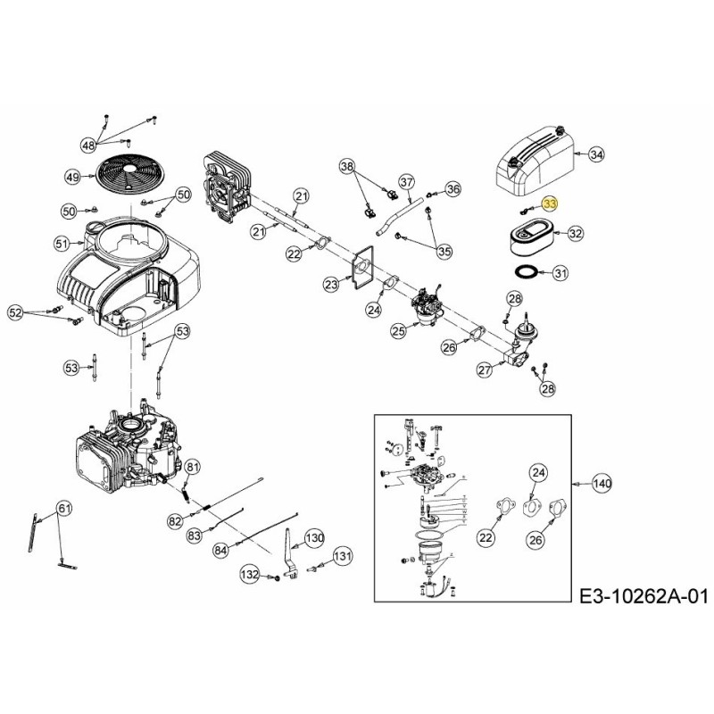 TUERCA DE PALETA M6-1.0 751-15443 ORIGINAL MTD