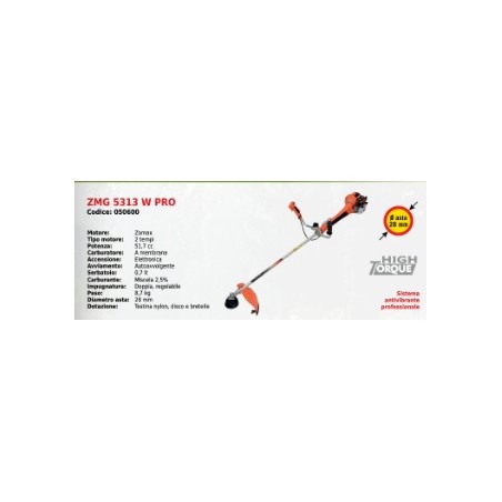 Desbrozadora de doble mango ZOMAX ZMG 5313 W PRO ZOMAX motor 51,7 cc | Newgardenstore.eu