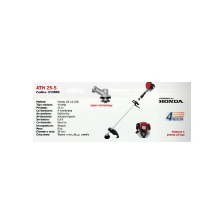 ATTILA ATH 25-S single handle brushcutter with HONDA GX 25 25 cc engine | Newgardenstore.eu