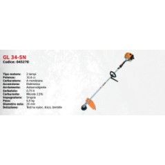 Single handle brushcutter GL34-SN GREEN LINE with 2T 32.6 cc engine