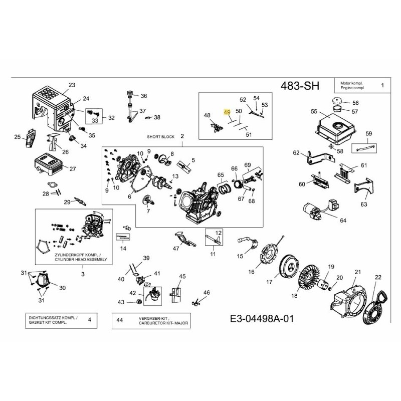 Ressort de rappel d'accélérateur 751-11306 d'origine MTD