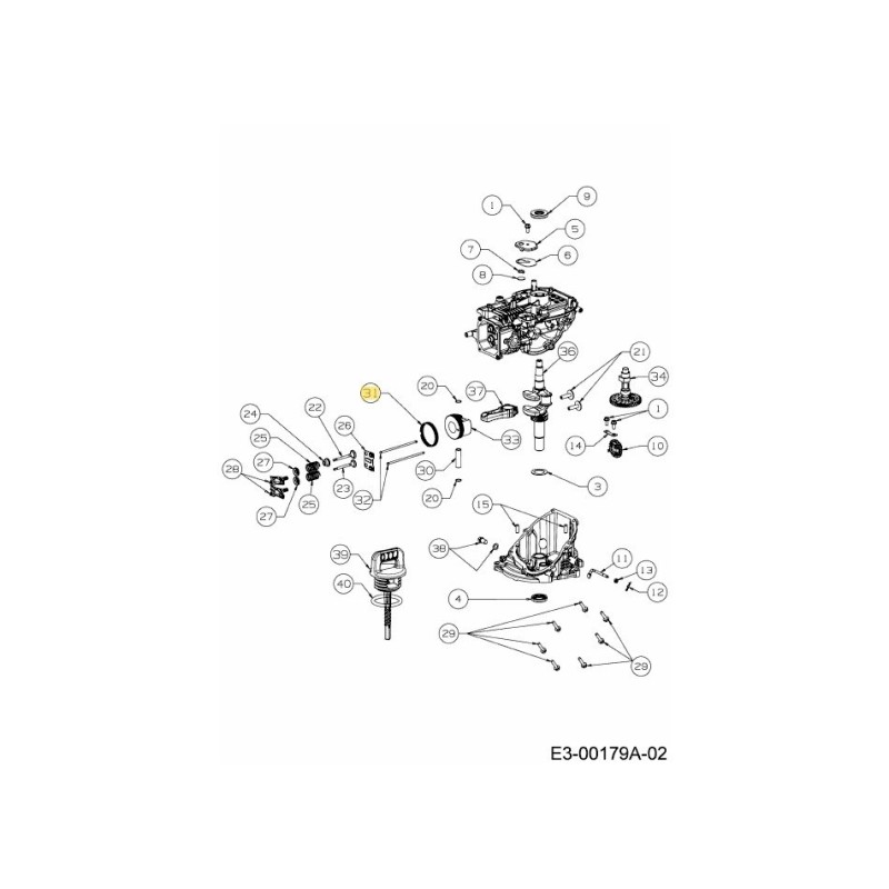 Jeu de segments de piston 751-16166 d'origine MTD