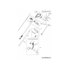 Faisceau complet avec interrupteur 625-05015 d'origine MTD