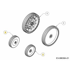 Radsatz, 180 mm, Leerlaufhülse 634-05070, Original MTD