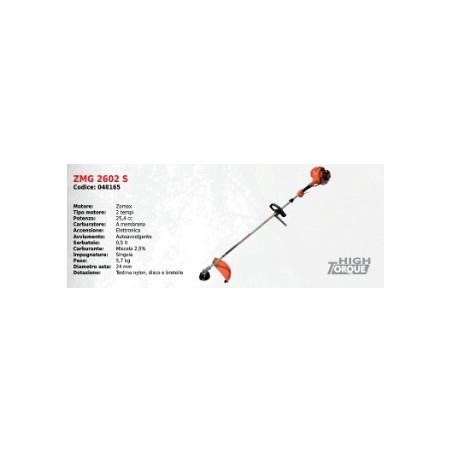 Brushcutter handle single ZMG 2602 S SERIES ZOMAX engine ZOMAX 2T