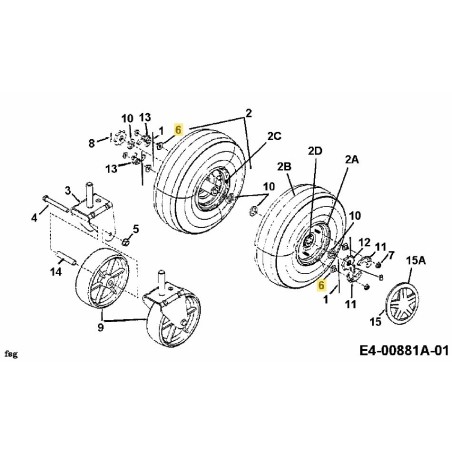 Spezialmutter Sechskant 1/4x20 712-0456 Original MTD | Newgardenstore.eu