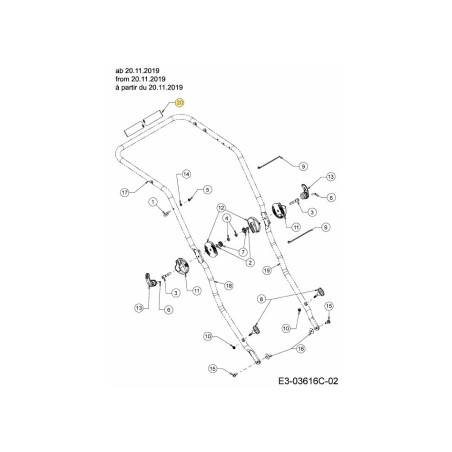 AGARRE: ESPUMA: MANGO: 630 mm LG. 720-05663 ORIGINAL MTD | Newgardenstore.eu