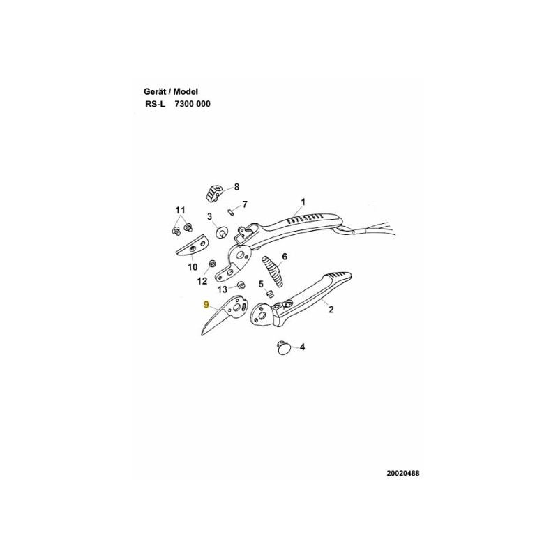 CUCHILLA RECUBIERTA RS-EK M 7300408 ORIGINAL MTD