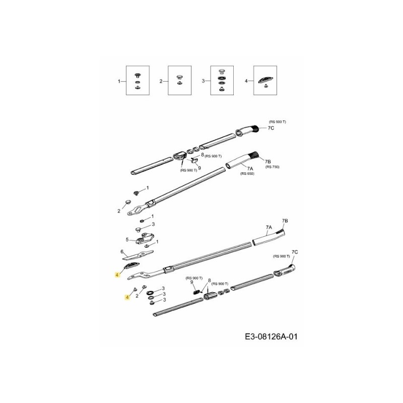 Kit di pezzi di ricambio 4 753-08084 ORIGINALE MTD