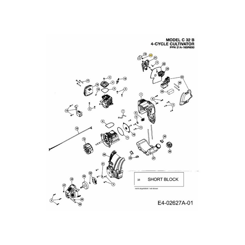 DADO ESAGONALE -10-32 GRA ALTO 712-04099 ORIGINALE MTD