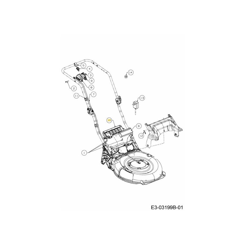 VASSOIO BATT E-START 46 cm RWD 731-09350A ORIGINALE MTD