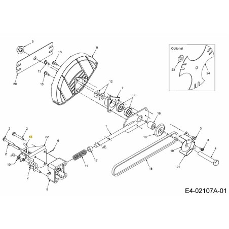 TIGE DE RÉGLAGE DE LAME 747-04110A ORIGINALE MTD | Newgardenstore.eu