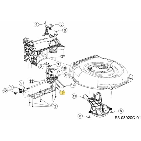 Soporte trasero 787-03056A ORIGINAL MTD | Newgardenstore.eu