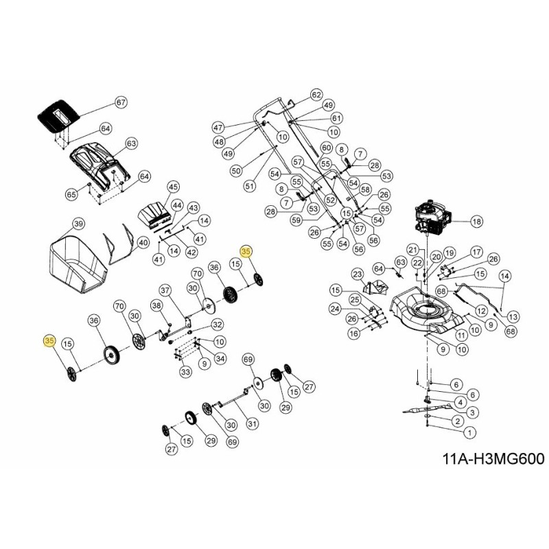 OUTER COVER OF HUB FOR 10" WHE 092.70.034 ORIGINAL MTD