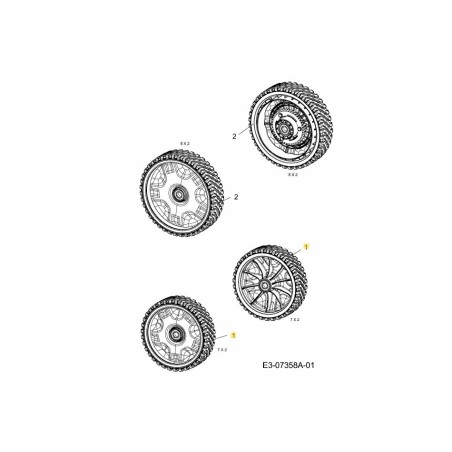 WHEEL CPL. 7X2 634-04606 ORIGINAL MTD | Newgardenstore.eu