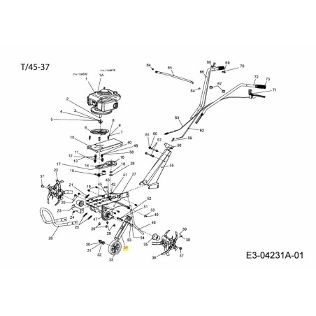 Wellenbaugruppe-Radhalterung 092.65.033 Original montiert | Newgardenstore.eu
