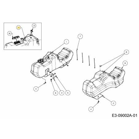 TANQUE DE COMBUSTIBLE CON OJAL 02002253 ORIGINAL MTD | Newgardenstore.eu