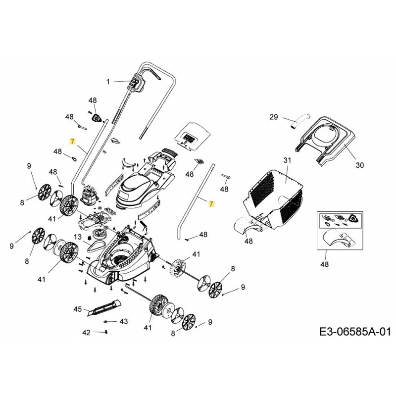 TUBO LATERAL PINTADO 092.48.929 ORIGINAL MTD