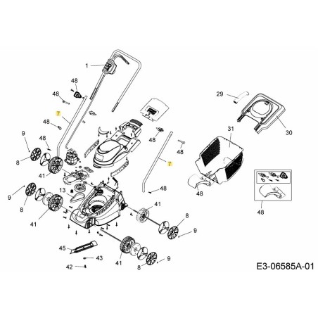 TUBO LATERAL PINTADO 092.48.929 ORIGINAL MTD | Newgardenstore.eu