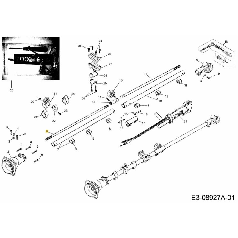 Obere Antriebswelle 092.63.482 Original MTD Obere Antriebswelle 092.63.482 Original MTD