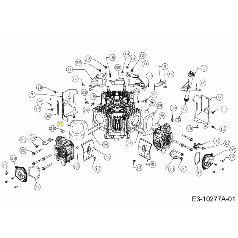 GUARNIZIONE TESTATA CILINDRO SINISTRA 721-04912 ORIGINALE MTD