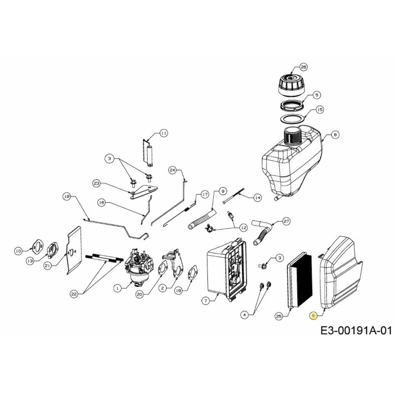 COUVERCLE DE FILTRE À AIR 731-12768 ORIGINAL MTD