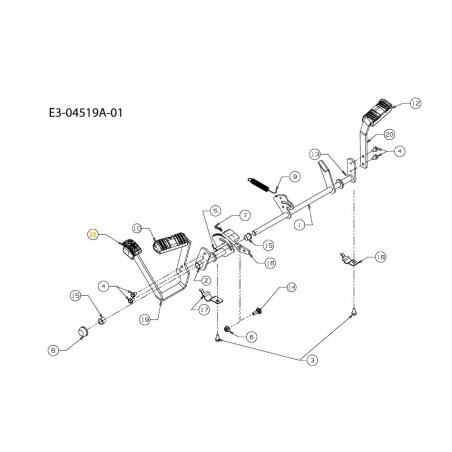 ALMOHADILLA: PEDAL: REVERSA 735-04135 ORIGINAL MTD | Newgardenstore.eu