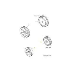 VOLANTE: DELANTERO: 135 X 35: CUBIERTA Z: NEGRO 734-04487 ORIGINAL MTD | Newgardenstore.eu