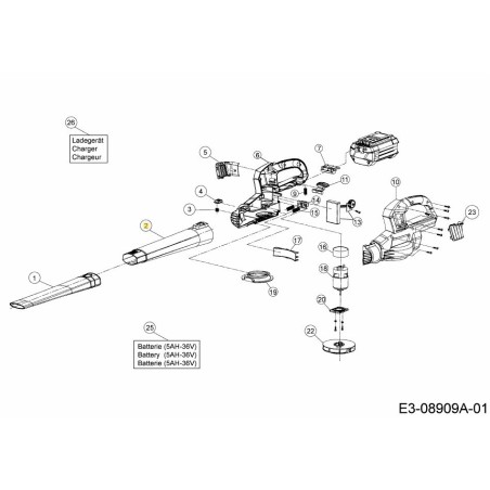 PARTE SUPERIORE DEL TUBO 731-10894 ORIGINALE MTD | Newgardenstore.eu