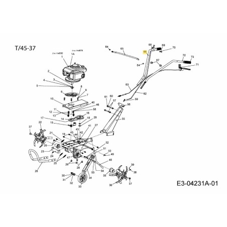 TUBO DE COLUMNA DERECHO 092.65.058 ORIGINAL MTD | Newgardenstore.eu