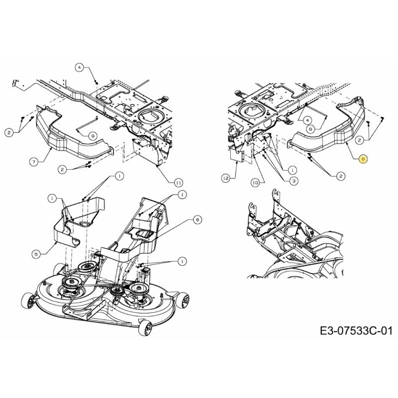 UPR CVR:LH:E-N DECK:500 SERIES 731-08740B ORIGINAL MTD