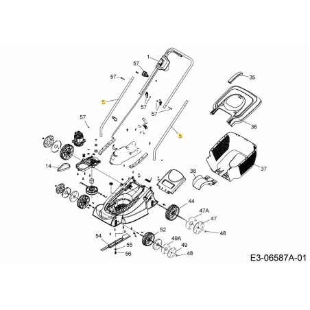 TUBO LATERAL PINTADO 092.48.939 ORIGINAL MTD | Newgardenstore.eu
