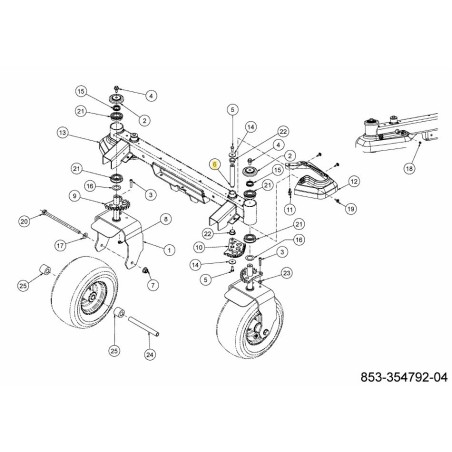 PIVOTE DEL ENGRANAJE DE DIRECCIÓN DEL EJE 711-11386 ORIGINAL MTD | Newgardenstore.eu