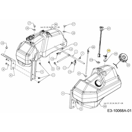 ACCESORIO DE VENTILACIÓN DE COMBUSTIBLE 751-15512 ORIGINAL MTD | Newgardenstore.eu