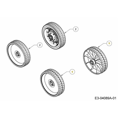 WHEEL 200MM X 49MM : IDLE 734-05020 ORIGINAL MTD | Newgardenstore.eu