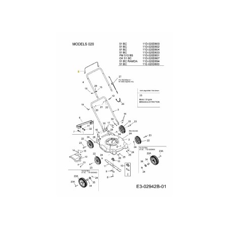 Bedienergriff-Baugruppe 747-1161A637 Original MTD | Newgardenstore.eu