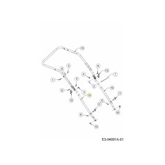 TUBO COLONNA DESTRA 749-05158637 ORIGINALE MTD | Newgardenstore.eu