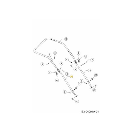 TUBO DE COLUMNA DERECHO 749-05158637 ORIGINAL MTD | Newgardenstore.eu