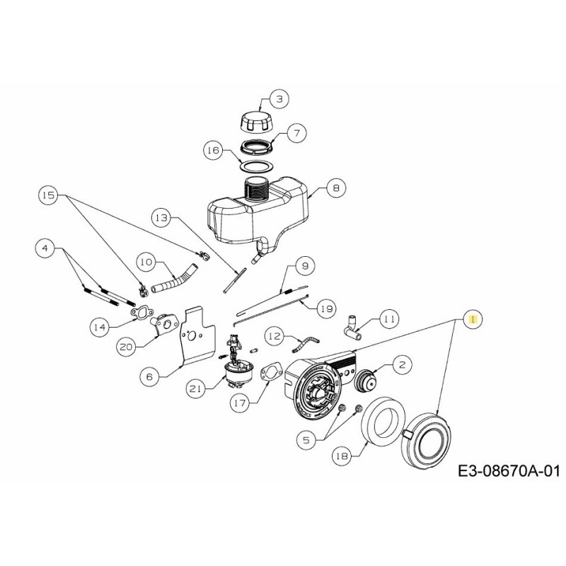 Boîtier de filtre à air 651-05164 d'origine MTD